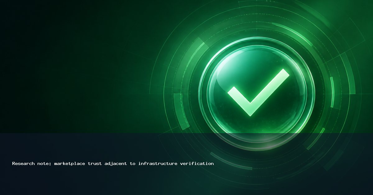 Research note: marketplace trust adjacent to infrastructure verification