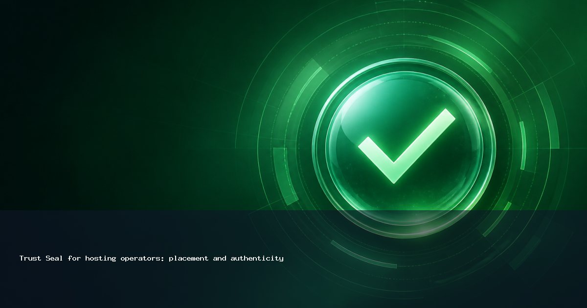 Trust Seal for hosting operators: placement and authenticity